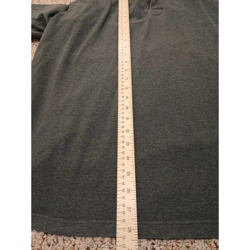 Woolrich Mens Long Sleeve Polo Shirt Dark Gray Classic Fit Large Cotton 90s - Picture 3 of 6